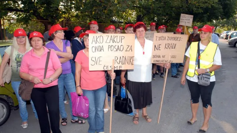 'USKOK-nite malo kod nas': Prosvjed radnika Česme SP
