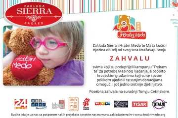 Maša i njezina obitelj se od sveg srca zahvaljuju svima