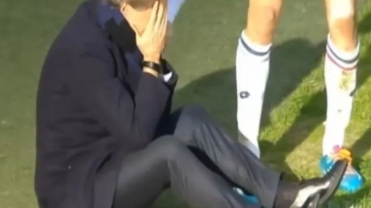 Mancini dobio loptom u glavu od svog kapetana