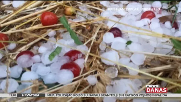 Istočnu Hrvatsku zahvatilo grmljavinsko nevrijeme: padala tuča veličine oraha