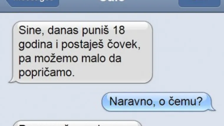 Tata bi s njim htio razgovarati o seksu, to ne može dobro zavr&scaron;iti