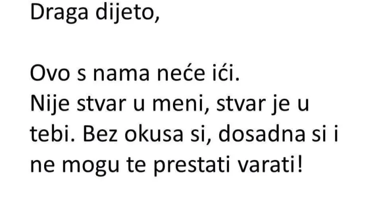 Budimo iskreni, ovo s nama neće ići...