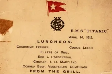 Jelovnik s datumom potonuća Titanica na dražbi