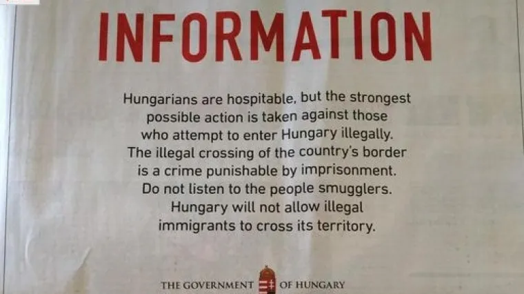 Orbanov oglas u libanonskim novinama: 'Ne ulazite ilegalno u Mađarsku ako ne želite zavr&scaron;iti u zatvoru!'