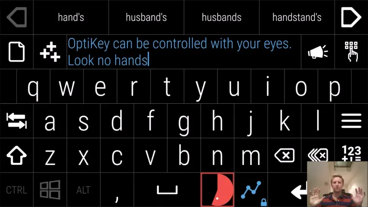 Testirajte tipkovnicu koju kontrolirate očima