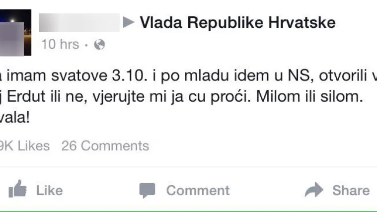 Hit komentar na Vladinoj stranici: 'Idem po mladu u Novi Sad, a granicu ću prijeći milom ili silom!'