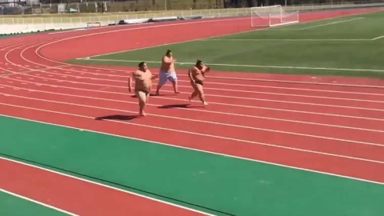 &Scaron;to mislite, kako izgleda utrka sumo hrvača na 50 metara?