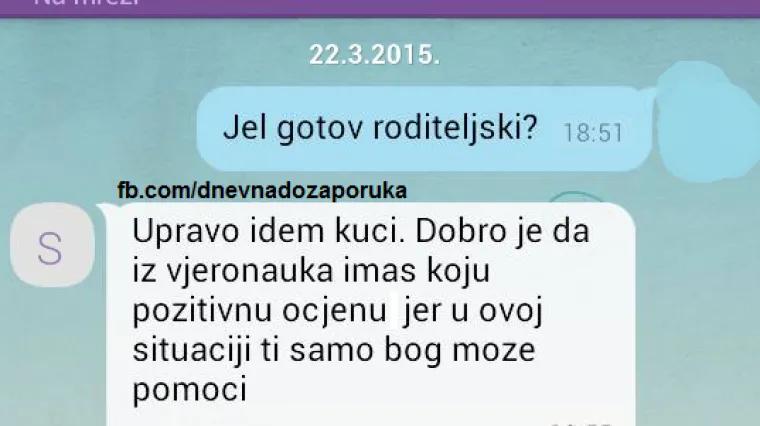 Jako poznata situacija nakon roditeljskog sastanka