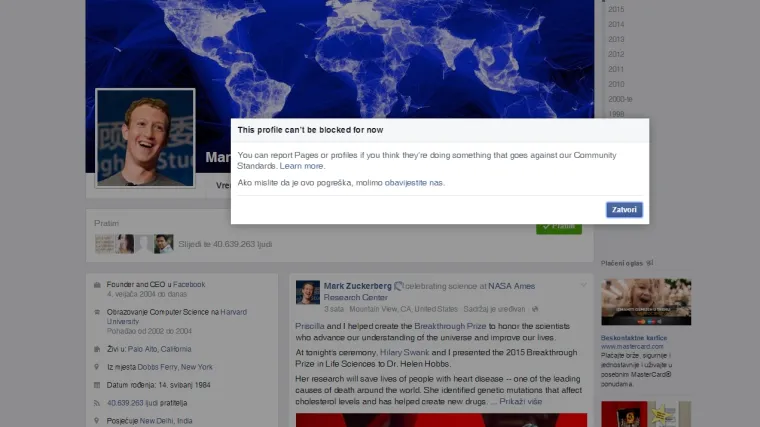 Postoji jedna jedina osoba koji ne možete blokirati na Fejsu