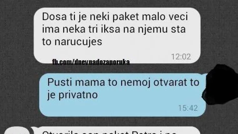 Ono kad naruči&scaron; paket privatnog sadržaja pa ga mama otvori...