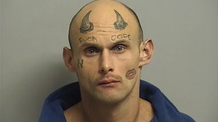 Uhićen kriminalac čija se tetovaža na čelu sigurno nije svidjela policajcima