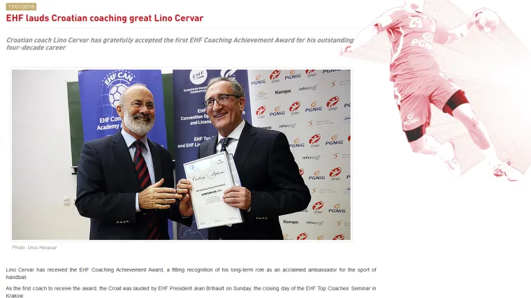 Lino Červar dobio veliko priznanje EHF-a: 'Moji rezultati su proizvod stalnog učenja i analiziranja'