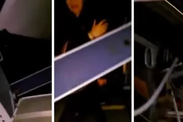 Čuje se zapomaganje stradalih, ljudi leže na podu