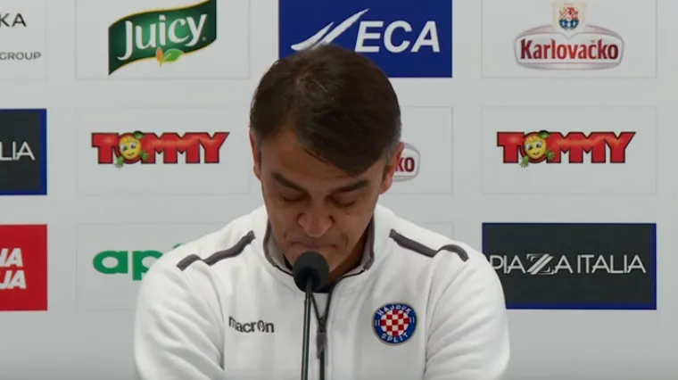 Emotivna presica: pogledajte kako je trener Hajduka 'puknuo' komentirajući smjene na Poljudu