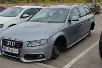 Luksuzni austrijski 'audi' preko noći na parkiralištu na Krku ostao bez kotača!