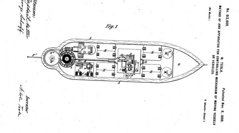 Ovako je izgledao Teslin patent za dron - iz 1898.!