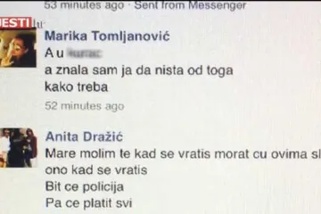 Otkrivena prepiska poruka između Anite Dražić i bivše djevojke Darija Torbića