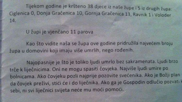 'Ako vam pozli, ne trčite doktoru, tamo se umire. Pozovite svećenika'