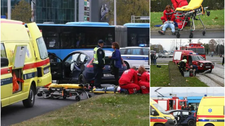 Sudarili se auto i vatrogasni kombi, četvero ozlijeđenih, promet u blokadi