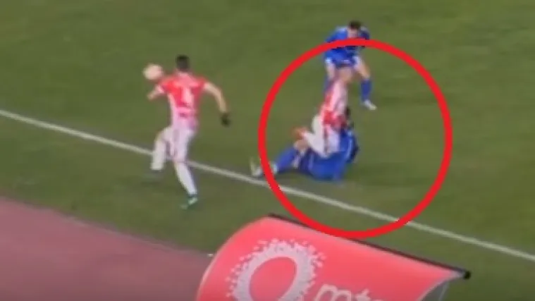 Zvezdin nogometa&scaron; jaukao od bolova nakon grubog starta