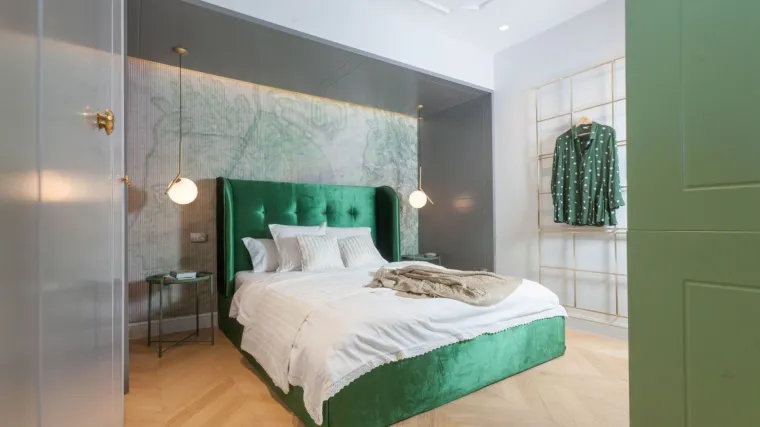 Spavaća soba u zelenim nijansama