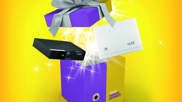 Tele2 pokućni internet s 50GB prometa i evotv s 3 buketa najgledanijih programa po posebnoj blagdanskoj cijeni