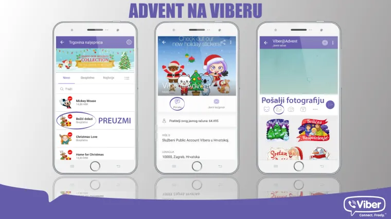 Viberova božićna poslastica: uživajte u prvim Viberovim hrvatskim božićnim stikerima i osvojite  poklon s dobrim vibrama!