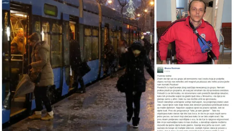 Pomozite ocu čija je potresna Facebook priča iz zagrebačkog tramvaja dirnula cijelu naciju!