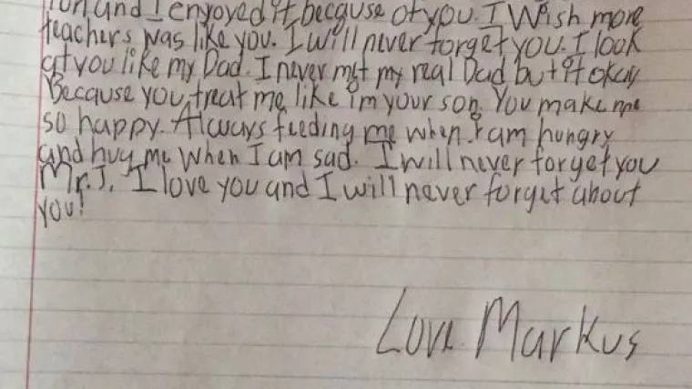 Poruka učitelju: 'Nisam upoznao pravog tatu, ali je to u redu, jer ste se vi pona&scaron;ali kao da sam vam sin'