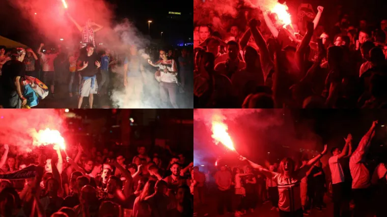 Pjesma, baklje... pogledajte kako su navijači proslavili osvajanje dvostruke krune
