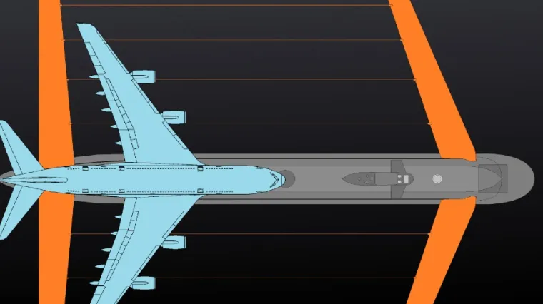 Grade nuklearnu podmornicu s golemim 'krilima', dvostruko veću od Airbusa A380