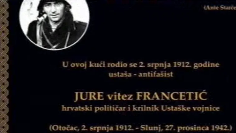 Policija oduzela ploču koju je udruga HAZUD namjeravala postaviti Juri Francetiću