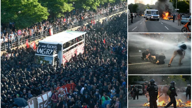 Zbog summita G20 na ulicama Hamburga se već sukobljavaju brojni prosvjednici i policija; lete baklje, kamenje i suzavci
