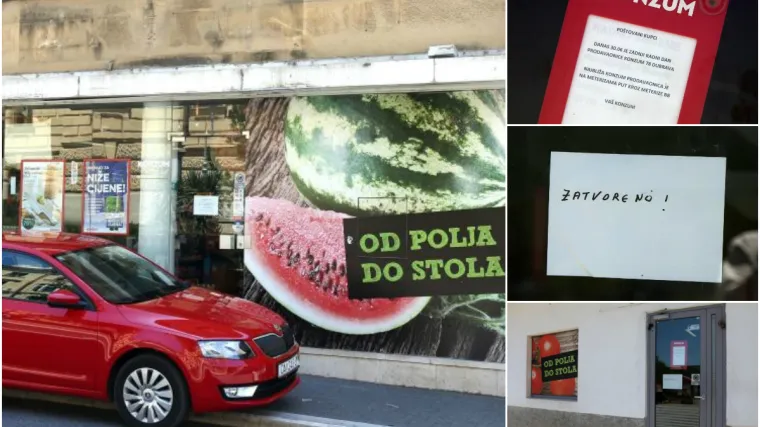 Kupce dočekuju zaključana vrata i kratke obavijesti: 'Cijenjeni kupci...'