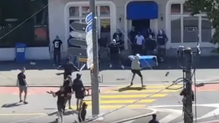 Fizički sukob navijača Osijeka i Luzerna: letjele stolice i kontejneri