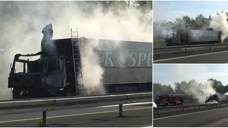 Šleper je u potpunosti izgorio...