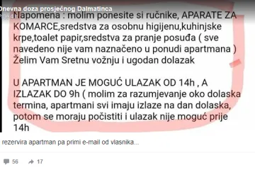 Komentatori na društvenim mrežama bijesni zbog uvjeta koje je postavio u svom apartmanu