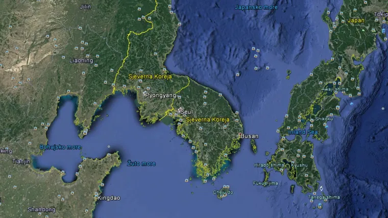 Pogledajte kako je Google Earth na hrvatskom preimenovao Južnu Koreju: &scaron;to bi na to rekli njihovi susjedi?