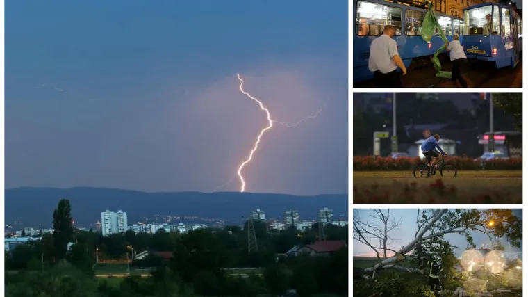 Tramvaj zapeo za reklamni plakat kod Trga, popucali vodovi, vjetar ru&scaron;io stabla