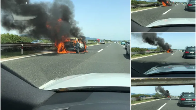 Zapalio se i potpuno izgorio automobil, sve promatrali užasnuti vozači