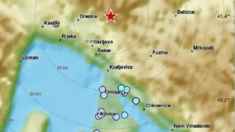 Kod Jadranova zabilježena dva nova potresa