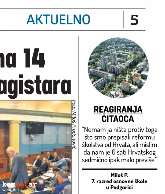 Mali Crnogorci komentirali reformu &scaron;kolstva