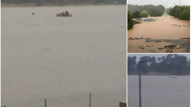 Poplava zatočila i vatrogasce, morali su se popeti na krov svog kamiona