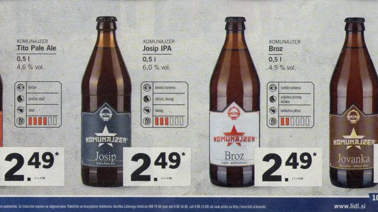 Jan&scaron;a se obru&scaron;io na Lidl zbog prodaje piva 'Tito' i 'Jovanka' koja proizvodi 'Komunajzer'
