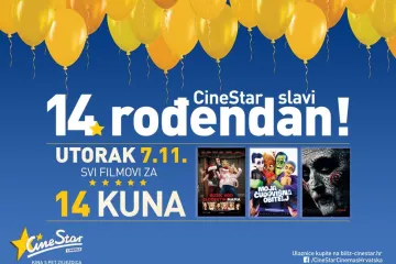 CineStar za svoj rođendan časti kino ulaznicama po cijeni od samo 14 kuna