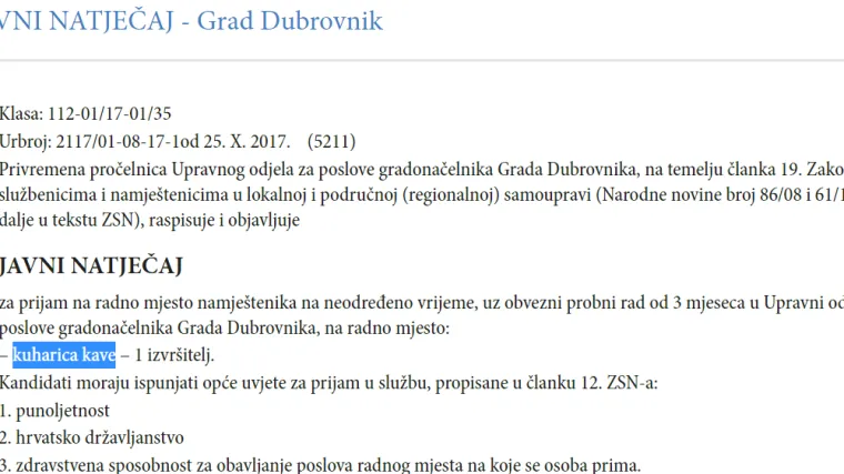 Ako želite kuhati kavu gradonačelniku, morate položiti i pisani test