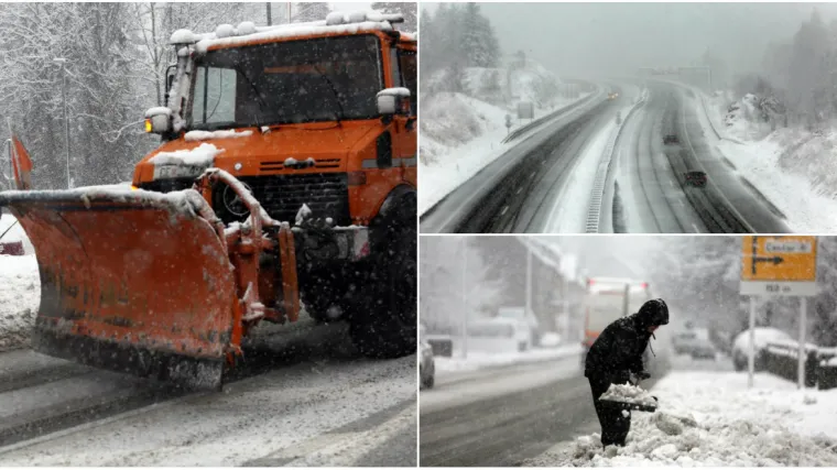 Zimski uvjeti i dalje stvaraju probleme u prometu, zatvorena autocesta A1 i Krčki most