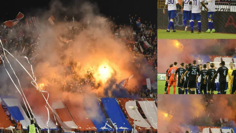 Hajduk skupo stajale baklje, transparenti, spori skupljači lopti i incident u loži