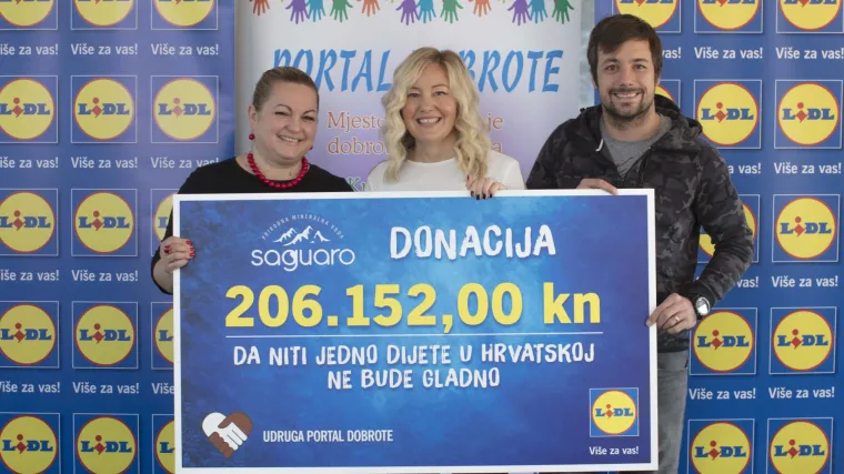 U Lidlovoj akciji prikupljeno vi&scaron;e od 200 tisuća kuna za projekt Portala Dobrote 'Da niti jedno dijete u Hrvatskoj ne bude gladno'