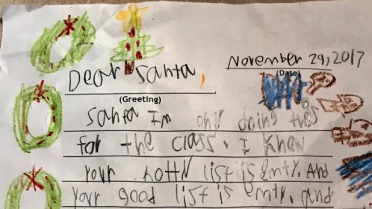 Skeptično pismo &scaron;estogodi&scaron;njaka Djedu Mrazu postalo hit: 'Život ti je isprazan'